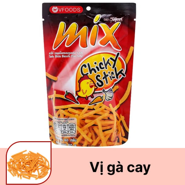 Bánh que Mix hương vị gà cay gói 60g