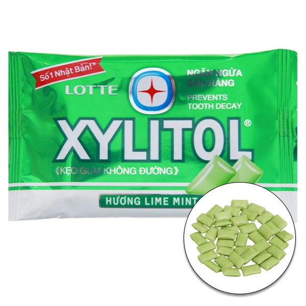 Kẹo gum Lotte Xylitol Lime Mint 11.6g