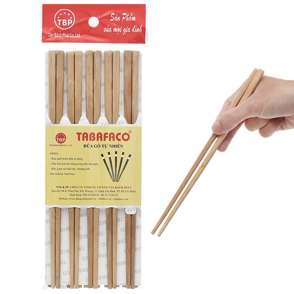 10 đôi đũa gỗ Tân Bách Phát 24cm