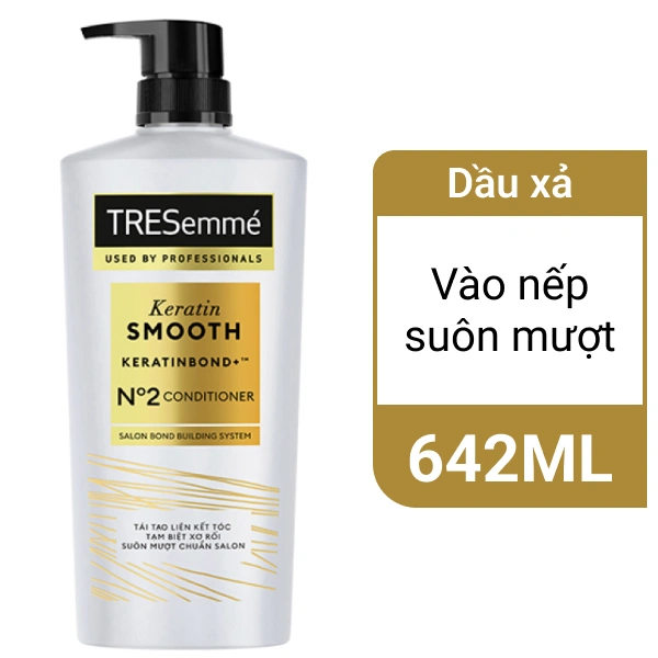 Dầu xả Tresemmé Keratin Smooth vào nếp suôn mượt 642ml