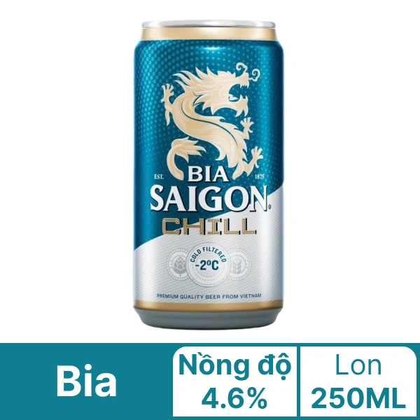 Bia Sài Gòn Chill lon 250ml