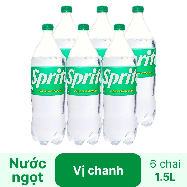6 chai nước ngọt Sprite chanh 1.5 lít