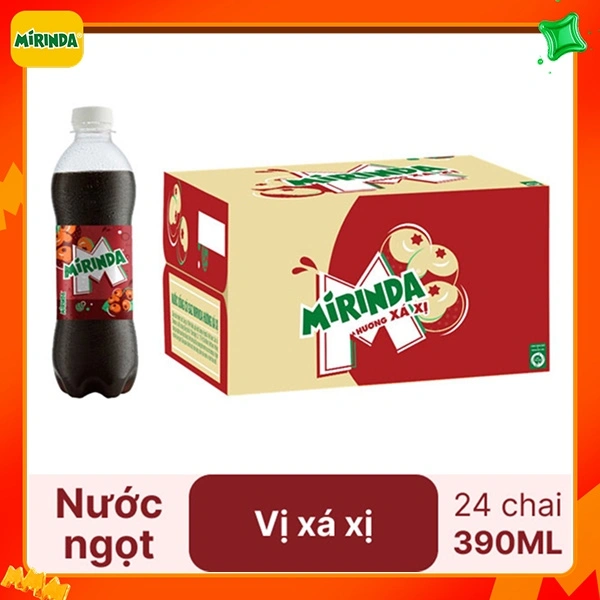 Thùng 24 chai nước ngọt Mirinda xá xị 390ml