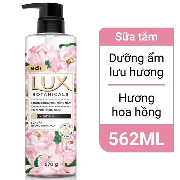 Sữa tắm Lux Botanicals hoa hồng Pháp 562ml