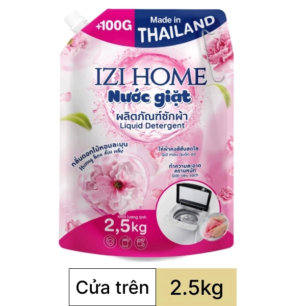 Nước giặt IZI HOME hương hoa dịu nhẹ túi 2.5kg