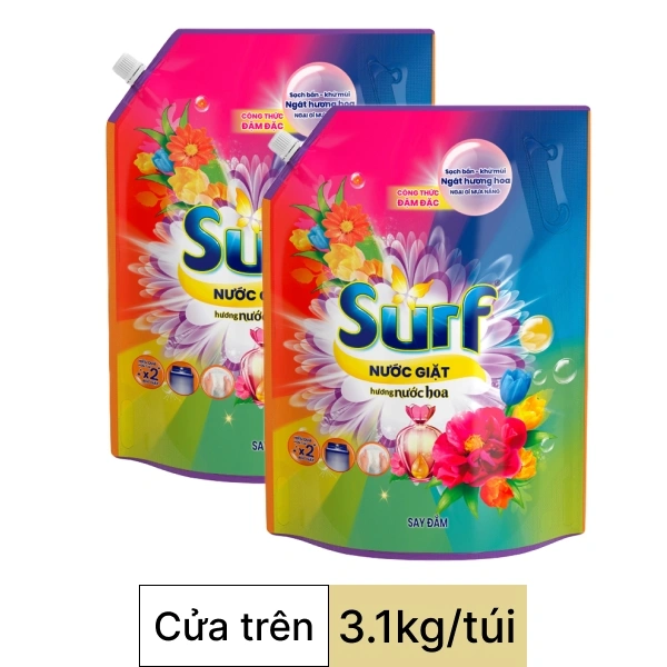 2 túi nước giặt Surf nước hoa 3.1kg