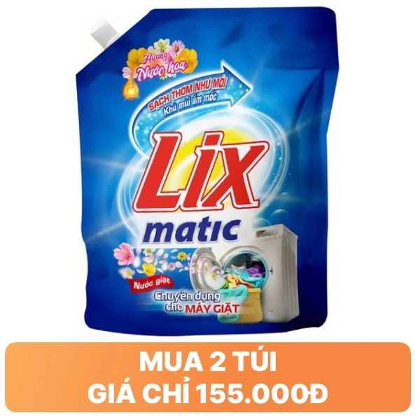 Nước giặt Lix Matic nước hoa 3.2kg