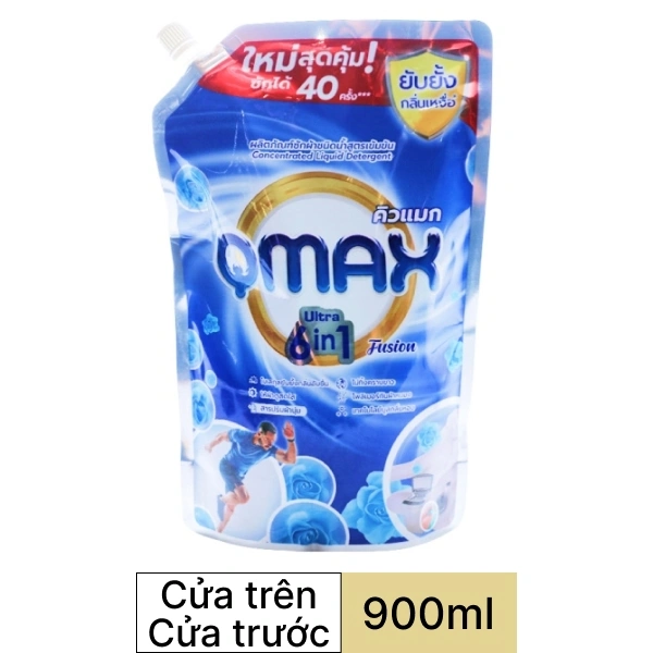 Nước giặt QMAX 6 trong 1 Fusion Xanh 900ml