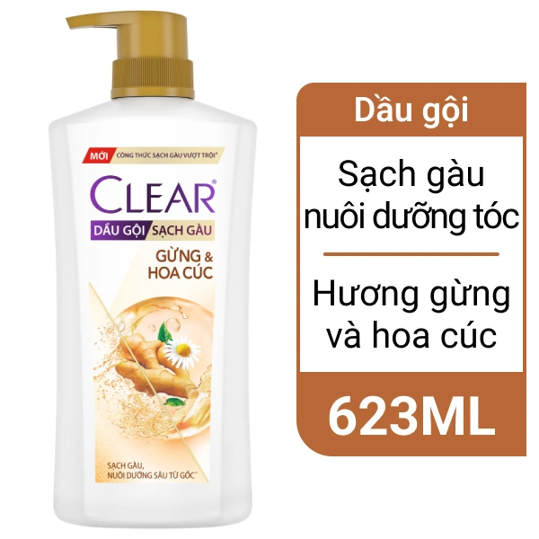 Dầu gội Clear gừng & hoa cúc 623ml