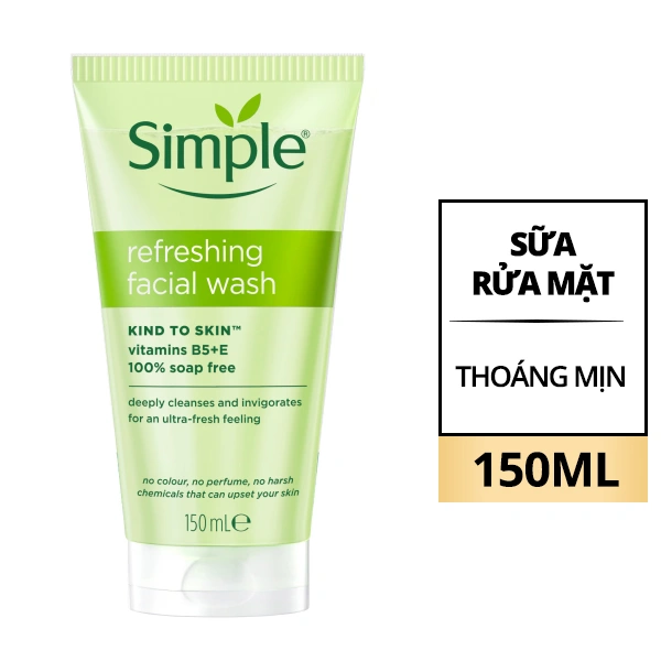 Gel rửa mặt Simple sạch thoáng 150ml