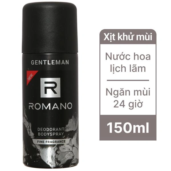 Xịt khử mùi toàn thân Romano Gentleman 150ml