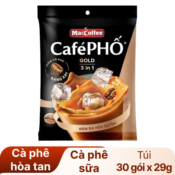 Cà phê sữa MacCoffee Café Phố Gold 3in1 870g