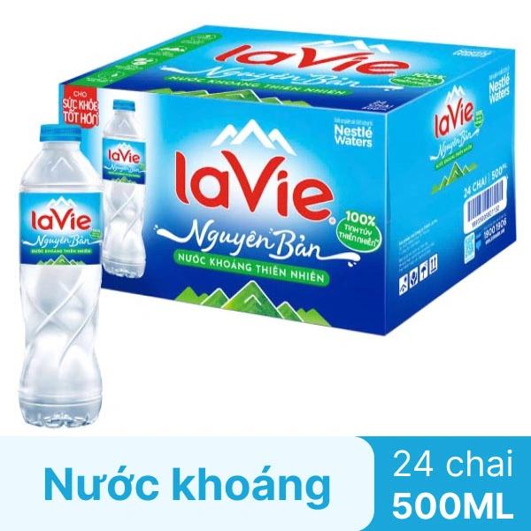 Thùng 24 chai nước khoáng La Vie 500ml