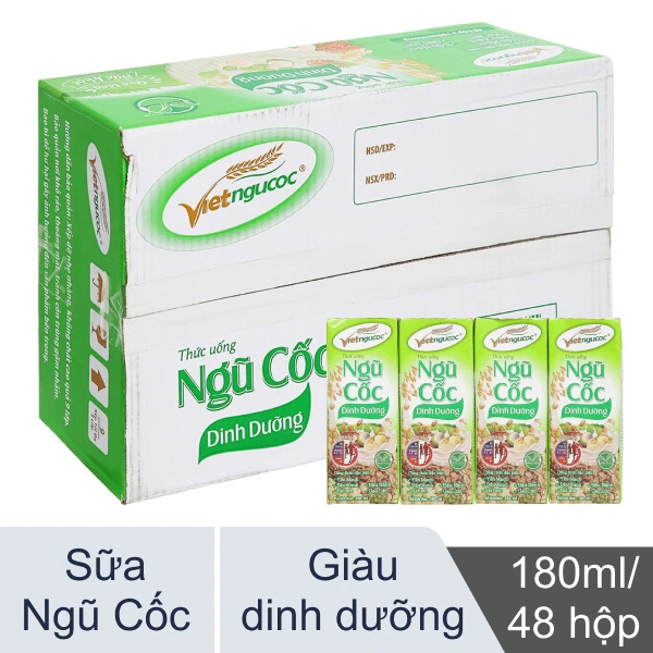 Thùng 48 hộp ngũ cốc Việt Ngũ Cốc 180ml