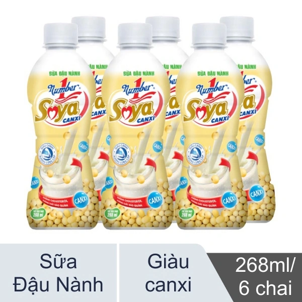 Lốc 6 chai sữa đậu nành Number1 268ml