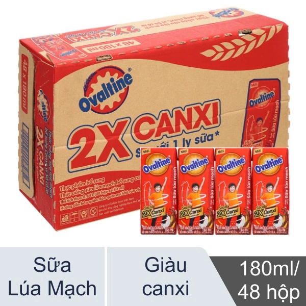 48 hộp sữa Ovaltine canxi 180ml