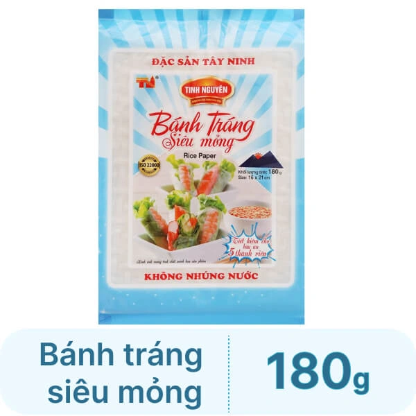 Bánh tráng siêu mỏng 21cm Tinh Nguyên gói 180g