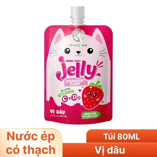Thạch uống trái cây Jelly vị dâu 80ml