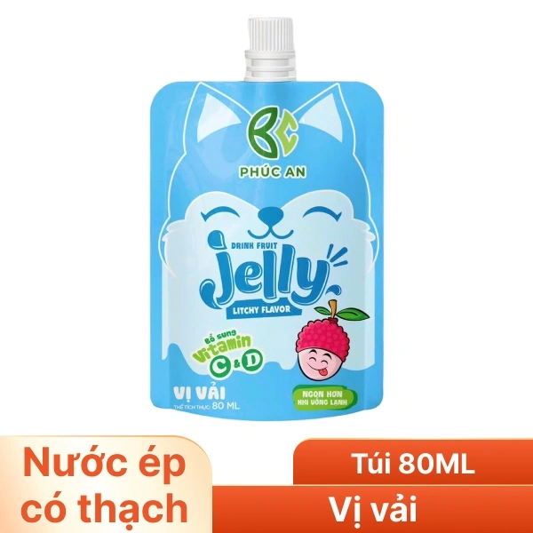 Thạch uống trái cây Jelly vị vải 80ml
