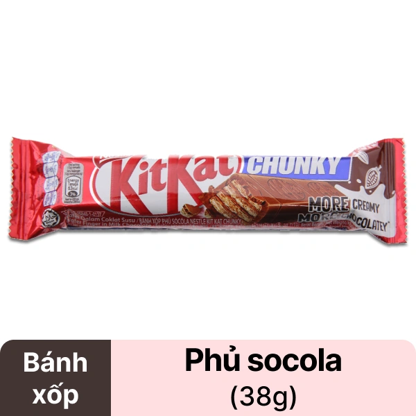 Bánh xốp KitKat Chunky phủ socola 38g