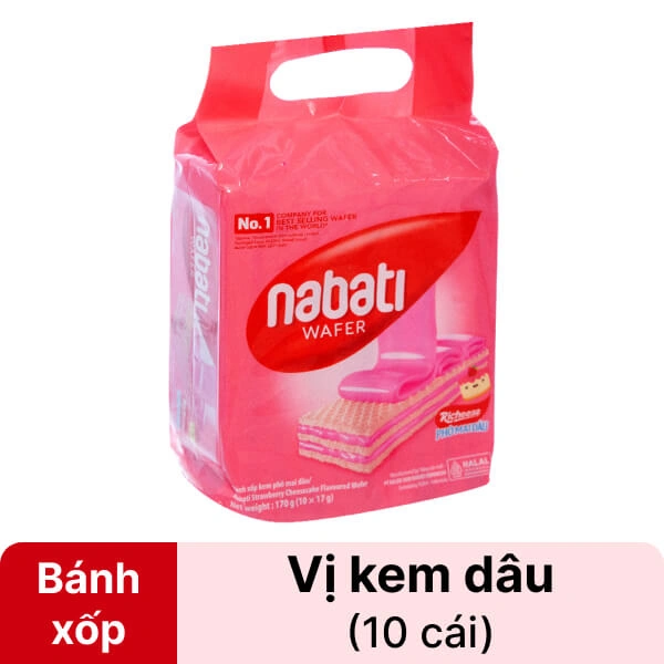Bánh xốp kem phô mai dâu Nabati 170g