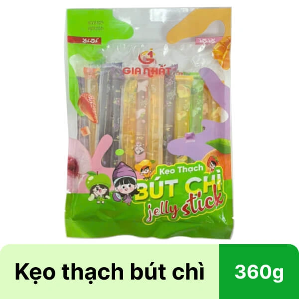 Kẹo thạch bút chì Zai Zai Gia Nhất gói 360g
