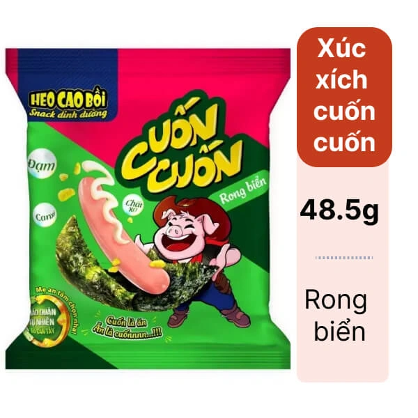 Xúc xích cuốn rong biển xốt kem trứng Heo Cao Bồi 48.5g