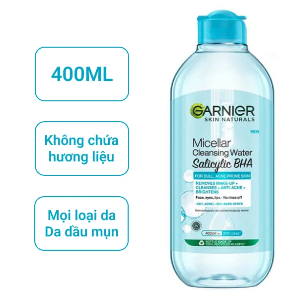Nước tẩy trang Garnier cho da dầu mụn 400ml