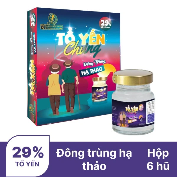 Hộp 6 hũ yến đông trùng hạ thảo Sài Gòn Anpha 29% 70ml