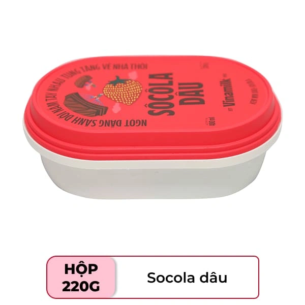 Kem dâu socola Vinamilk mịn hộp 220g