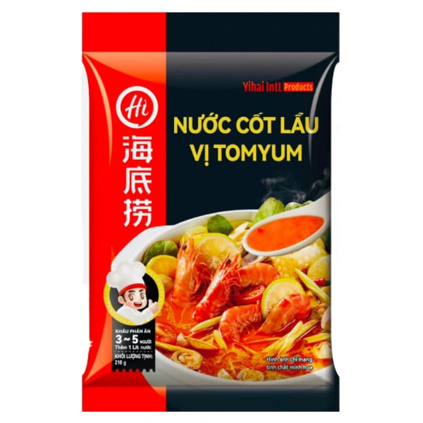 Nước cốt lẩu Tomyum chua cay Haidilao gói 200g