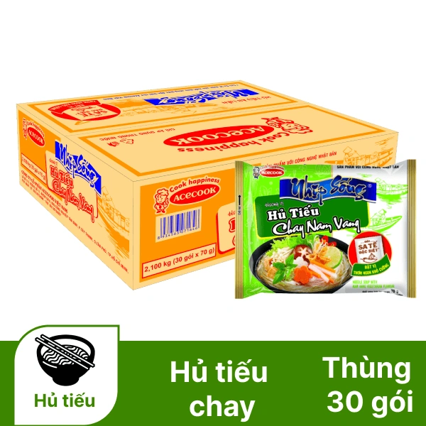 Thùng 30 gói hủ tiếu chay Nam Vang Nhịp Sống 70g