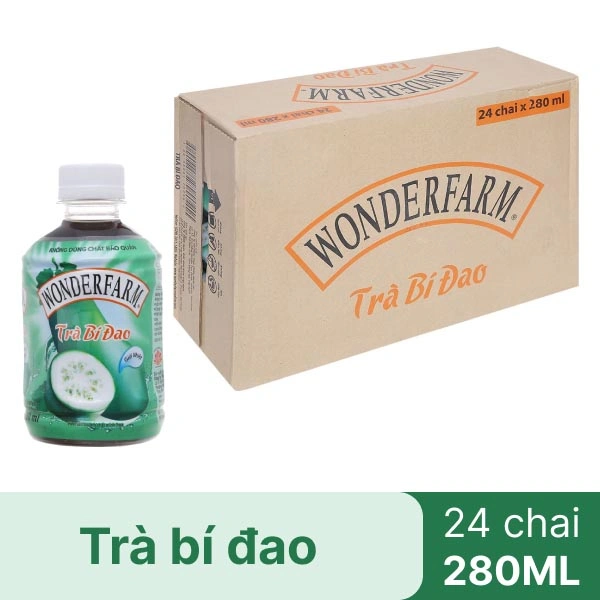 Thùng 24 chai trà bí đao Wonderfarm 280ml