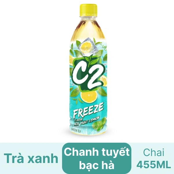 Trà xanh chanh tuyết bạc hà C2 Freeze 455ml