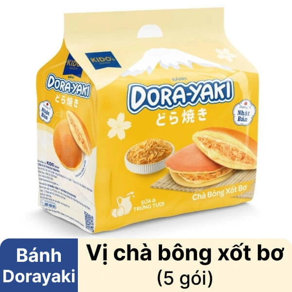 Bánh Dorayaki chà bông xốt bơ Kido's Bakery gói 150g