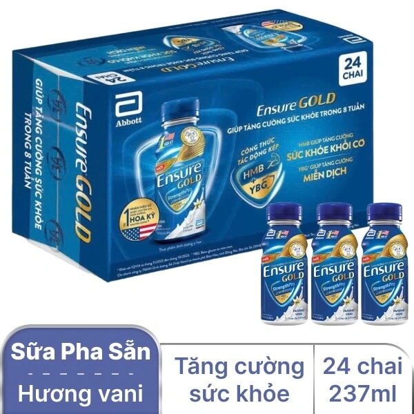 24 chai sữa pha sẵn Ensure Gold vani 237ml