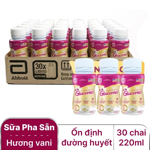 30 chai sữa pha sẵn Glucerna vani 220ml