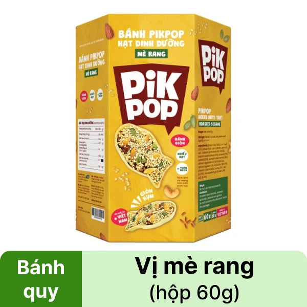 Bánh PIKPOP hạt dinh dưỡng Mè rang hộp 60g