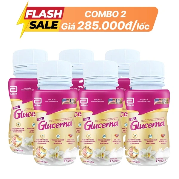 6 chai sữa pha sẵn Glucerna vani 220ml