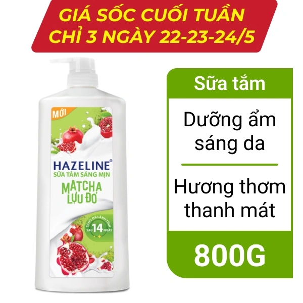 Sữa tắm Hazeline matcha lựu đỏ 800g