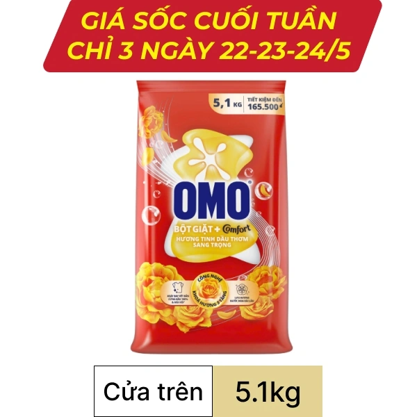 Bột giặt OMO Comfort tinh dầu thơm 5.1kg