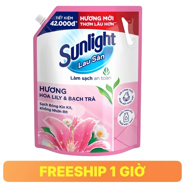 Nước lau sàn Sunlight hoa lily & bạch trà 3.6kg