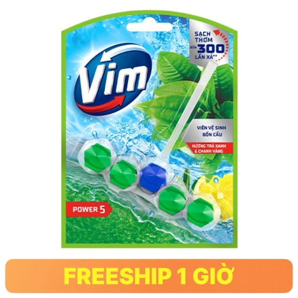 Viên treo bồn cầu VIM trà xanh chanh 50g