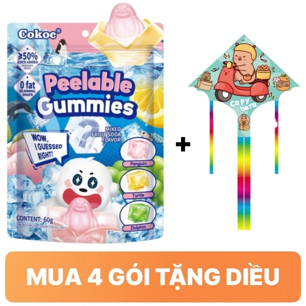 Kẹo dẻo 3d vị soda hỗn hợp Cokoc 60g