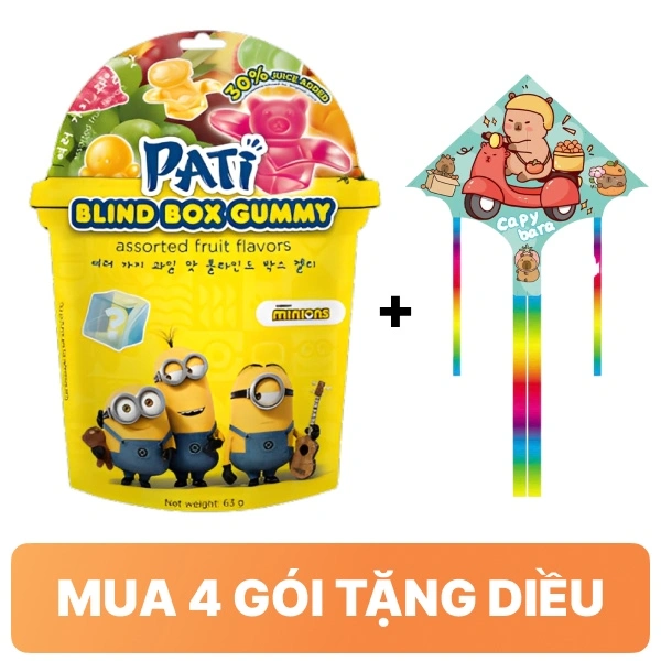 Kẹo dẻo trái cây lột vỏ Pati 63g