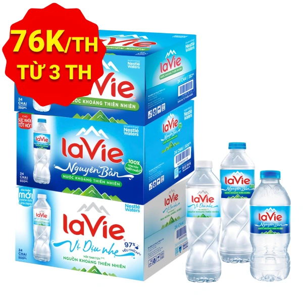 Combo 3 thùng 24 chai nước khoáng La Vie