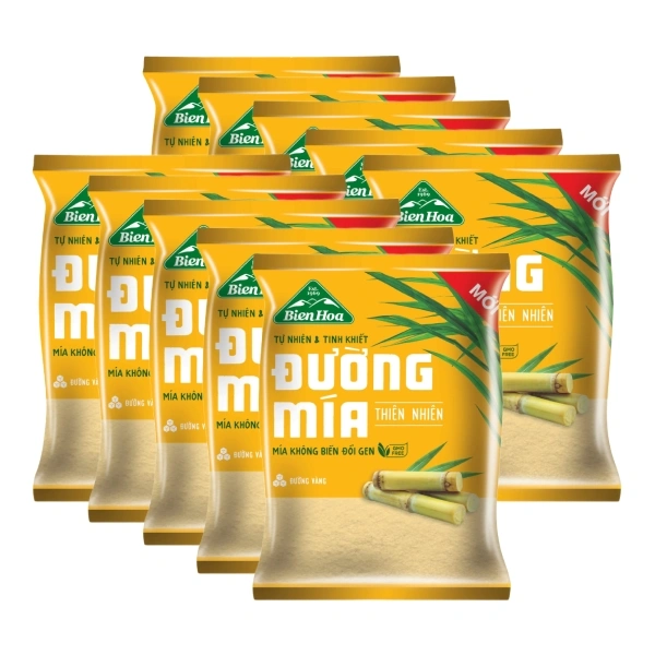 10 gói đường mía thiên nhiên Biên Hòa 1kg