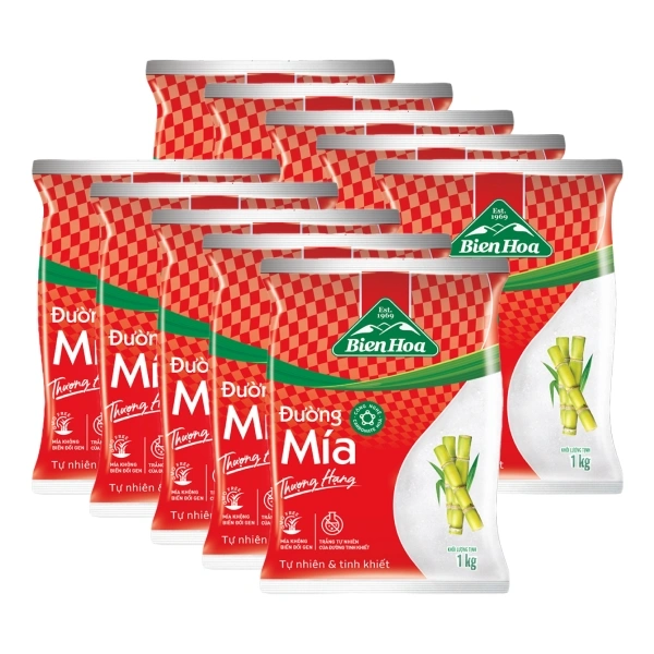 10 gói đường mía trắng Biên Hòa 1kg