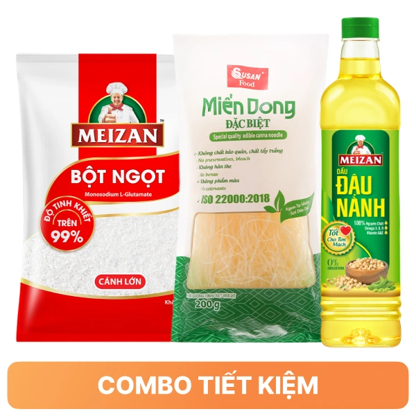Combo bột ngọt Meizan 400g & dầu đậu nành Meizan 1 lít & miến dong Susan 200g