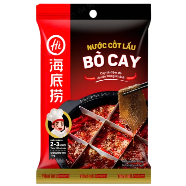 Nước cốt lẩu Haidilao vị bò cay gói 110g